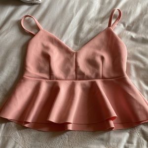 Tobi pink peplum cropped tank